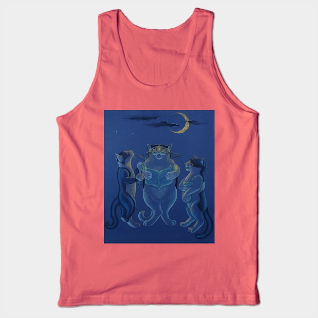 Cats Singing At the Moon Tank Top by Purrsanthema